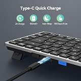 TECKNET 2.4G Wireless Keyboard Rechargeable 4-Device Bluetooth UK Layout view 3