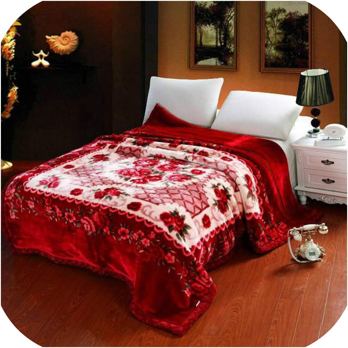 Amazon.com: Super Soft Raschel Blankets Double Layer Winter Mink Throw