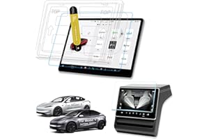 CYBERBEANS Upgrade 9H Tempered Glass Protector for Tesla Model 3 Highland(2024/2025/2026) & New Model Y Juniper Front/Rear Screen Protector Accessories 2026, Anti Glare/Finger Print -Matte[2-Pack]