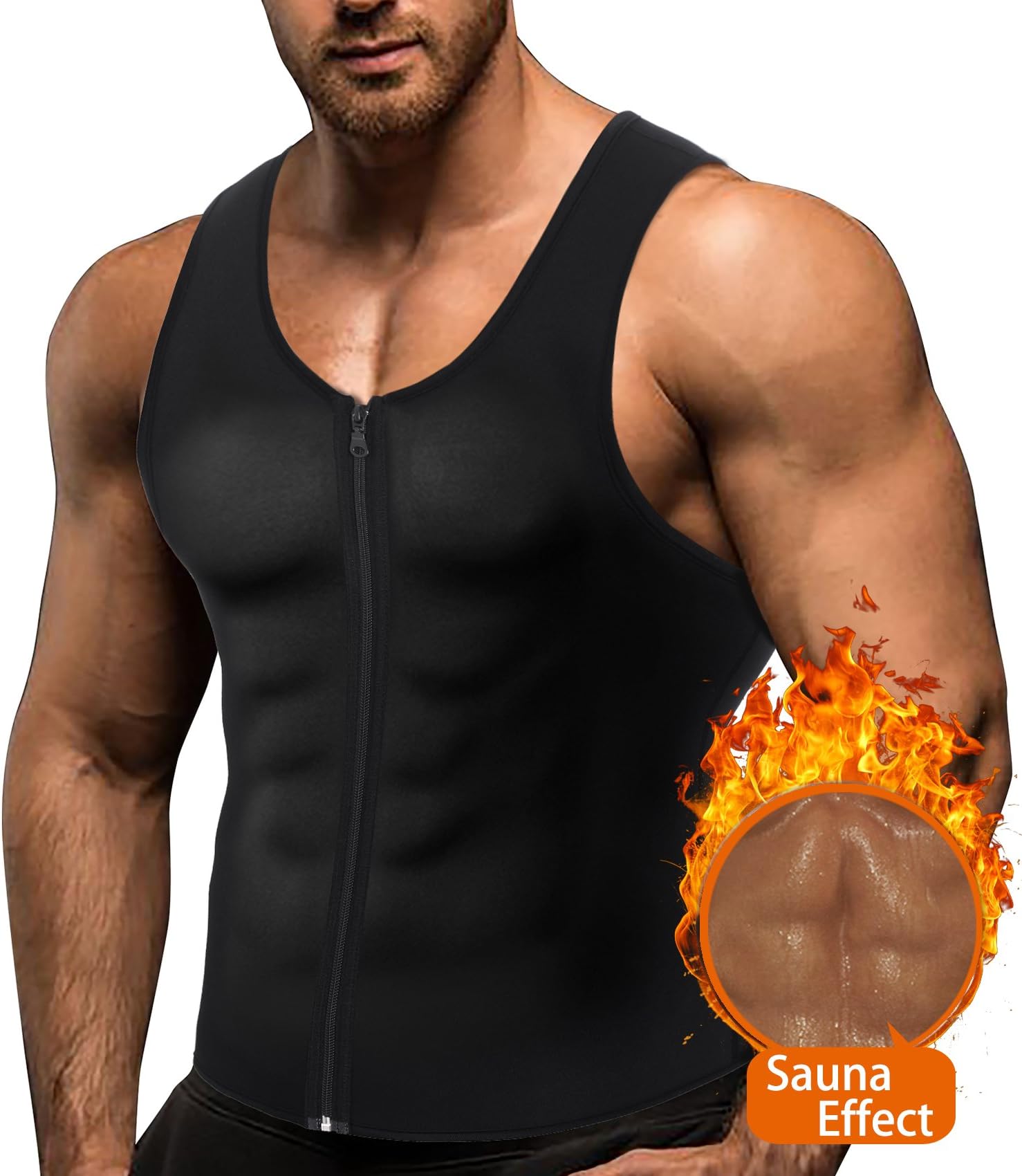 BRABIC Men Sauna Sweat Vest Tank Top Shirt for Weight Loss Waist Trainer Workout