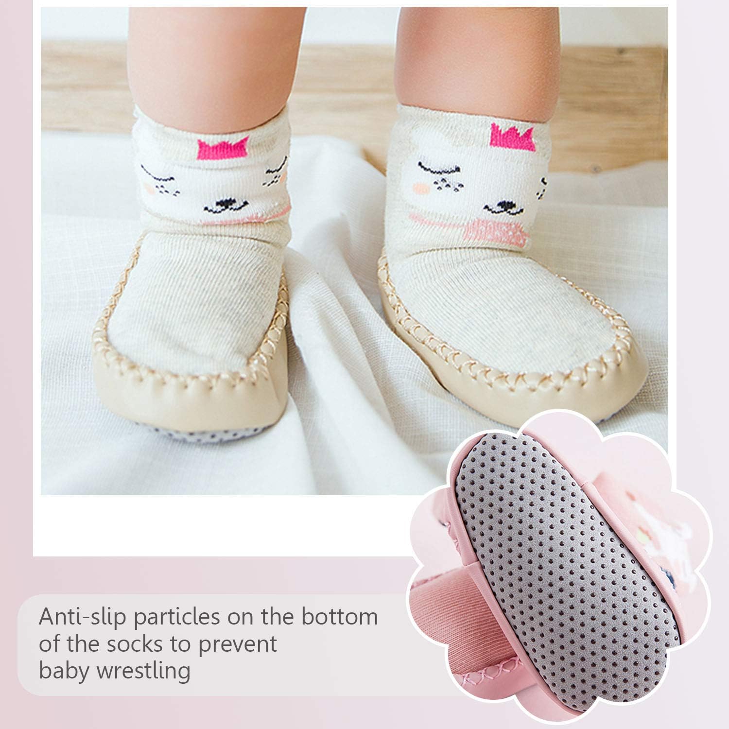 Dorriso 2 Paires Chaussette Bebe Fille Mignonne Chaussons Chaussettes Antiderapantes Souple Baby Chaussette Bebe Naissance Chaussette Bebe Vetements Smartcodegroup Com