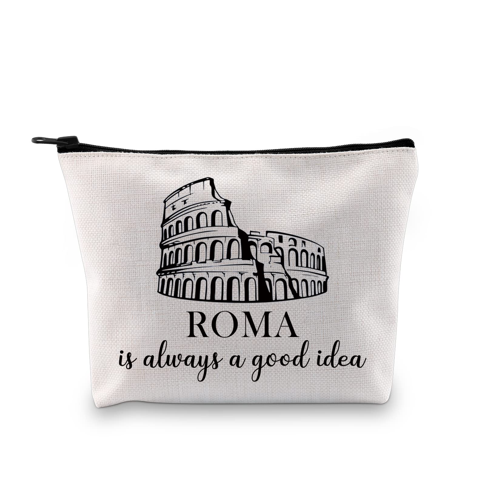 Rome Travel Gift Ancient Rome Gift Rome Surprise Trip Gift Roman Colosseum Gift Italy Souvenir Gift Travel Makeup Bag for Italian Lover (Good Idea Rome Bag EU)