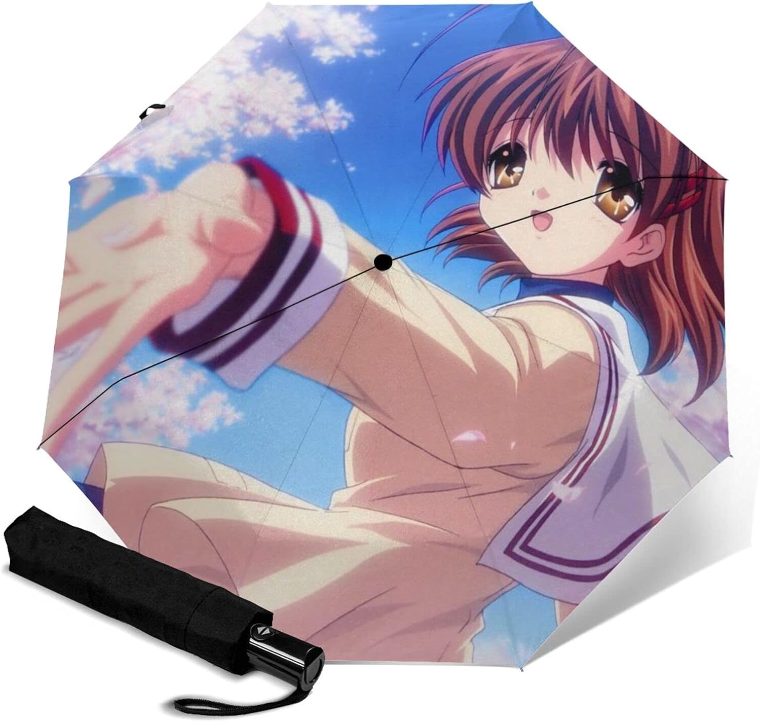 Amazon Co Jp Clannad After Story 5 ワンタッチ 自動開閉 傘 耐風 撥水折り畳み傘 メンズ レディース 便利な収納 服 ファッション小物