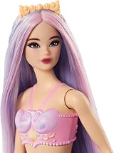 Barbie Mermaid Doll with Pink Lilac Hair and Shell Bodice HRR06 view 2