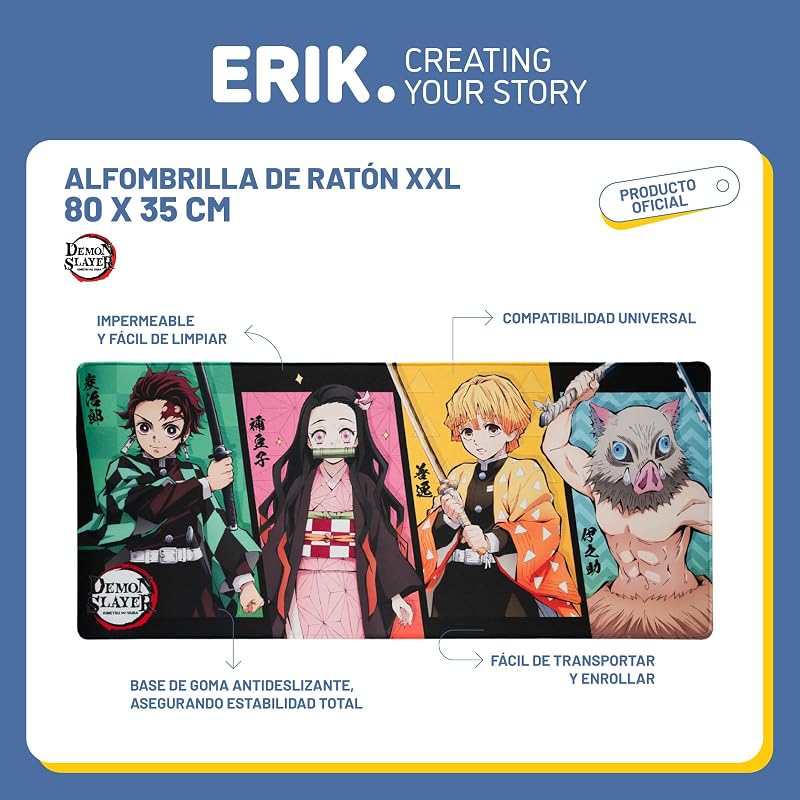 Tapete de Secretária Demon Slayer - Tapete de Rato XXL
