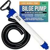 Manual Bilge Pump Large for Boats with 5ft Hose, Hand Water Pump for Kayak | Canoe and Dinghy, Portable Handheld Siphon Bailer, 25 GPM Suction, Marine Grade, Better Boat