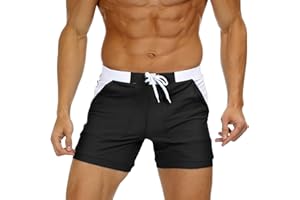 MAGNIVIT Men's Swimwear Swimsuits Solid Basic Long Swim Sport Trunks Board Shorts with Pockets