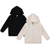 Cudlie 2-Pack Toddler Zip-Up Hoodies for Boys and Girls – Colorful Cotton Blend Sweatshirts with Pockets – Sizes 12M to 4T