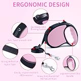 ANCOOLE Retractable Dog Lead 5M 16FT Pink, 360° Tangle-Free, Anti-Slip Grip view 5