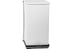 Detecto P-48 White Step-On Can, 48 qt Capacity