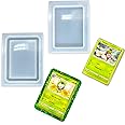 Neko Deco Craft Shop 2 pcs Trading Card Sized Rectangle Shaker Resin Silicone Mold Shiny Glossy DIY Keychain Arts Crafts, clear