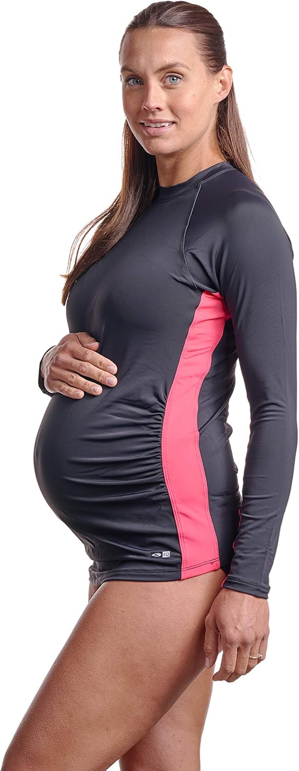 EQ Swimwear Maternity Rash Guard (Black, Medium) at Amazon Women’s