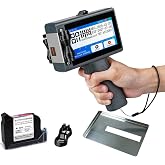 Ophiner 0.5 Inch Handheld Inkjet Printer, 4.3-Inch Touchscreen 600DPI Portable Coding Machine with 42ml Fast-Dry Ink for Date Batch Barcode QR Logo on Carton Plastic Metal Glass