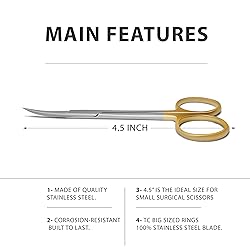 Tungsten Carbide Iris Lab Scissors, 4.5”, Curved