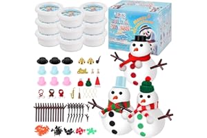 Ariepoue Stocking Stuffers for Kids Teen Boys Girls - 9 Pack Build Snowman Kit Christmas Crafts Gifts for Kids Creative Air Dry Modeling Clay Xmas Gift Birthday Gifts