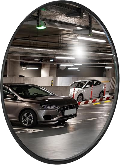 Berry 30CM Convex Safety Mirror Wide Angle Driveway Security Mirror Black ABS