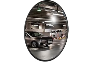Berry 12" Convex Safety Mirror | Black Indoor 30CM Wide Angle Security Mirror | Acrylic Blind Spot Mirror for Garage, Parking