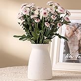 hjn White Flower Vase- Ceramic Vase for Decor, White vase for Flowers, Modern Vases for Living Room/Home Decor Accents/Entryway/Mantel/Bookshel-Frosted White