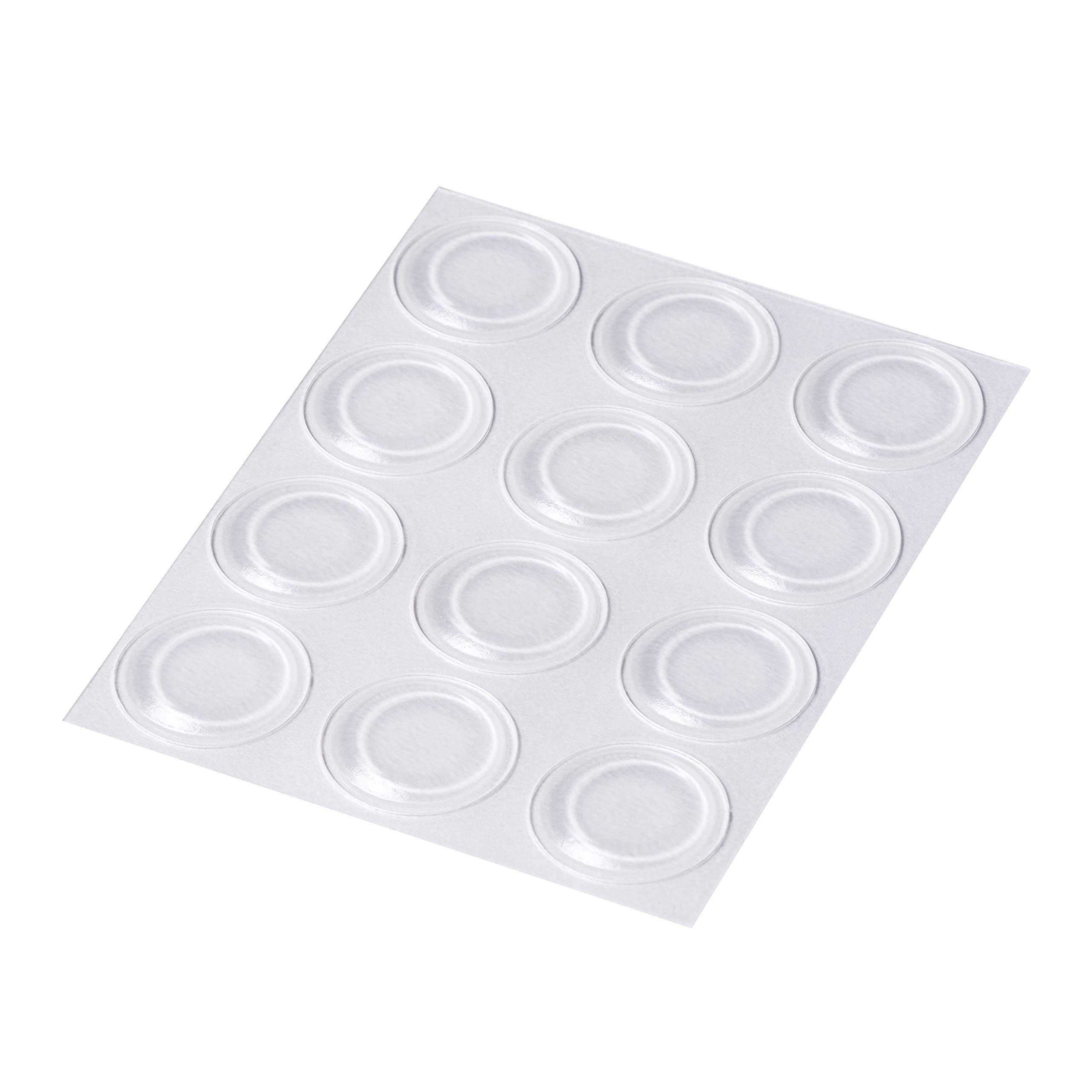 Happy Bananas Self Adhesive Rubber Feet, Clear Flat Bumper Pads for Glass Cutting Boards, Table Tops, Crafts - 19mm x 1.9mm (12)