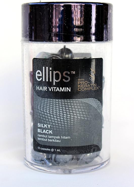 Amazon Ellips カプセル型 洗い流さないヘアトリートメント ボトルタイプ ヘアビタミン シルキーブラック 1ml 50粒 エリップス ヘア美容液 通販