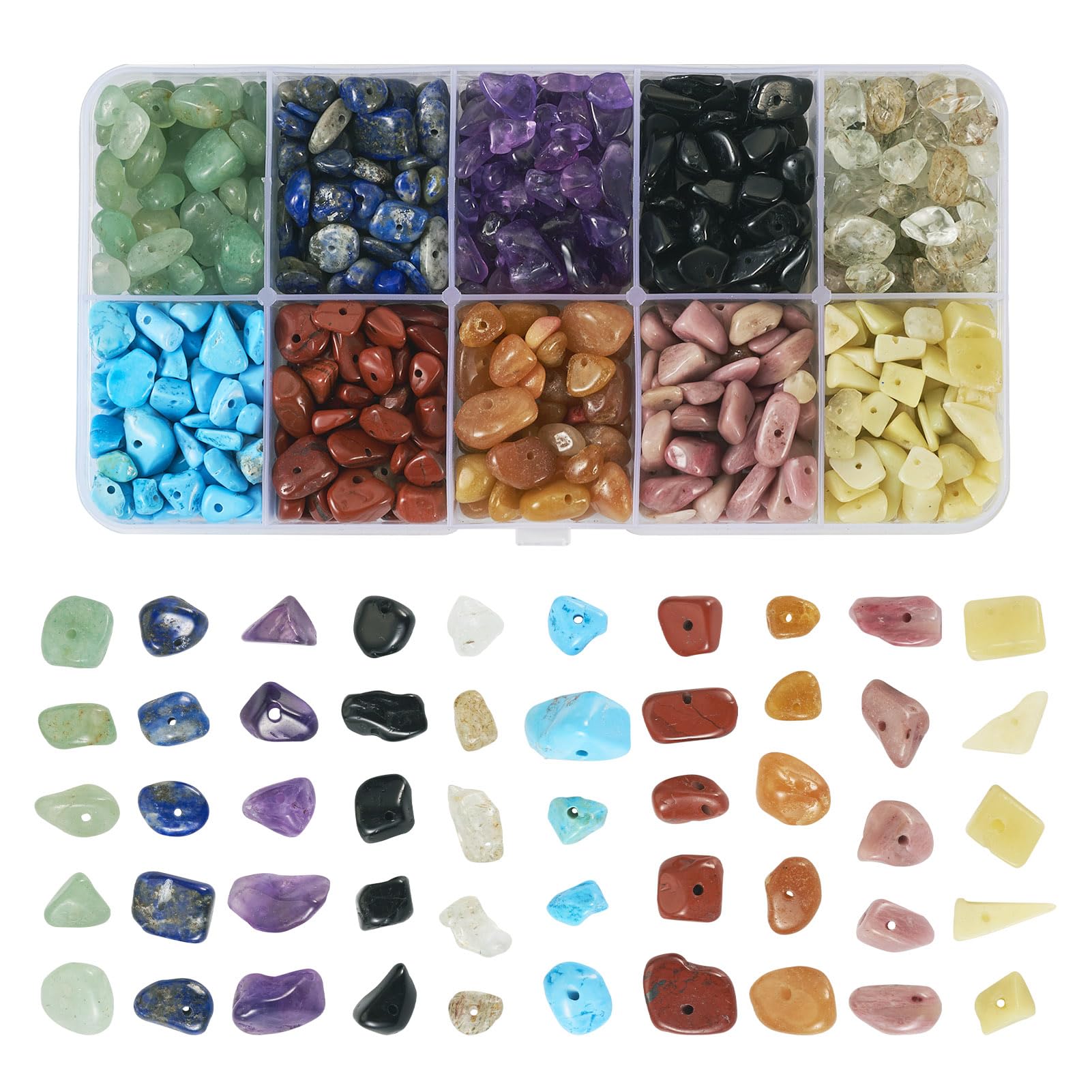 PH PandaHall 150g Natural Gemstone Chip Beads with Hole Irregular Chip Stone Loose Beads Crystal Beads for Jewellery Making DIY Crafts