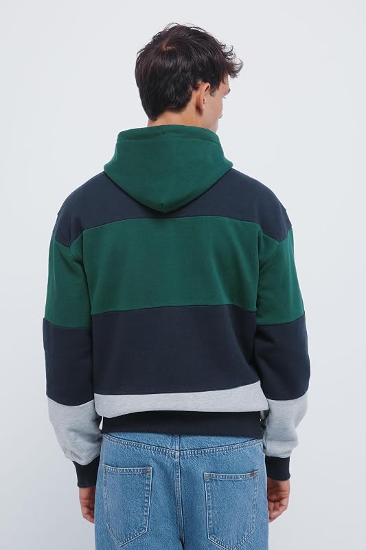 Block Colour Sweatshirt, Grün, S für Herren