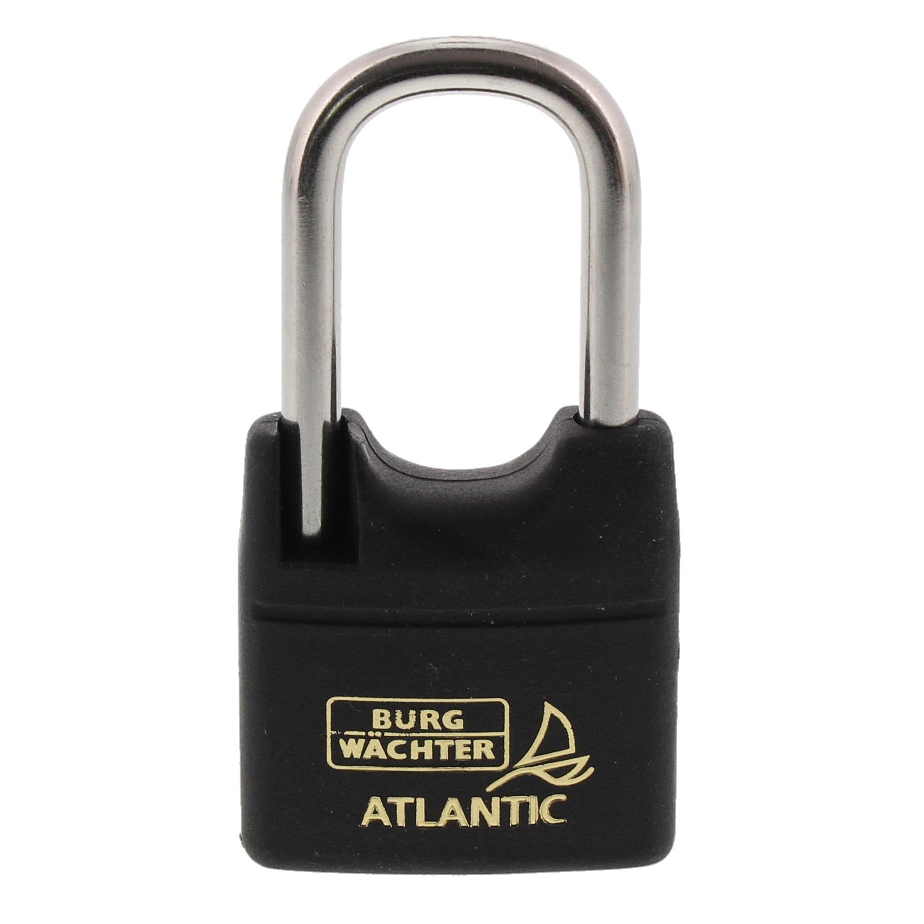 BURG-WÄCHTER NI.SB Atlantic 217 F 40 45 Ni SB Padlock 6 mm Shackle Thickness 2 Keys, Black, 40 mm | hoher Bügel