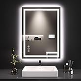 LOAAO 24X32 LED Bathroom Mirror with Lights, Anti-Fog, Dimmable, Backlit + Front Lit, Lighted Bathroom Vanity Mirror for Wall
