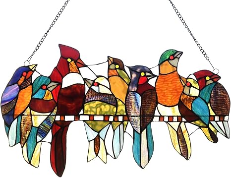 Hand Painted Fish Scales Pattern Wall Art 6 Hanging Garden Ornament Orange Pink Gold Window Decor Sunset Colours Stain Glass Sun Catcher Art Collectibles Suncatchers Stokfella Com
