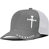 iudam Christian Hats for Men Women with Gift Box, Embroidered Three Nails Cross Baseball Caps, Adjustable Mesh Outdoor Hat
