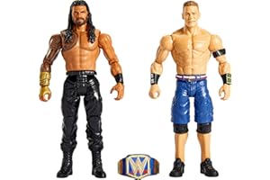 Mattel WWE Roman Reigns vs John Cena Championship Showdown Action Figure 2-Pack with Universal Championship, 6-inch