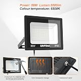 GRIFEMA 50W LED Floodlight Outdoor 5500LM 6500K IP66 Adjustable 180° view 7