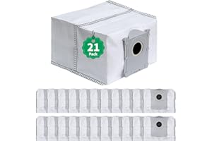 KLYPTICFIT 21 Pack Replacement Dust Bags Compatible with ECOVACS DEEBOT X9 PRO Omni, T50 PRO, T50 MAX, X8 PRO Omni, T80 Omni - Large Capacity Disposable Vacuum Cleaner Bags