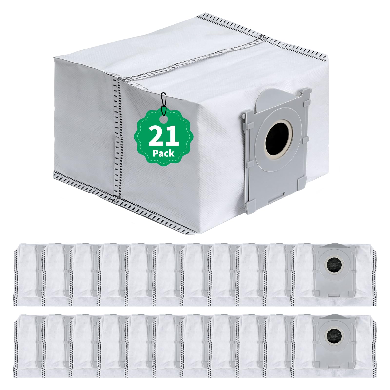 Photo 1 of 21 Pack Replacement Dust Bags Compatible with ECOVACS DEEBOT X9 PRO Omni, T50 PRO, T50 MAX, X8 PRO Omni, T80 Omni - Large Capacity Disposable Vacuum Cleaner Bags