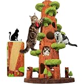 88.6" Extra Large Solid Wood Cat Tree Tower &ndash; Multi-Level Indoor Cat Condo with Scratching Posts, Tall Climbing Activity Center for Large Cats
