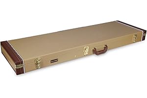 Crossrock Electric Bass Guitar Case- Sponge Lining, Metal Feet, Storage Space-Vinyl Tweed (CRW600BTW)