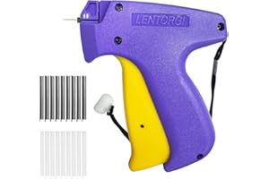 Lentorgi Mini Sewing Gun, Quick Stitch Gun for Clothing Fix, Retail Price Tag Attacher Gun Kit for Clothes Labeling, Hemming, Sticking, Quilting with Fine Needle and 1000 Fasteners - Purple