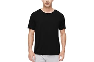 WiWi Men's T-Shirts Classic Soft Tee Viscose from Bamboo Loungewear Lightweight Short Sleeves Pajama Sleep Shirt S-XXL