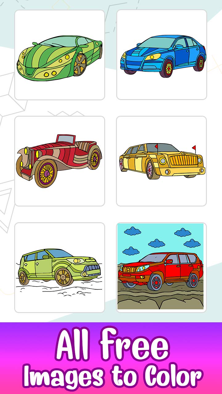 Cars Paint by Number Grownups Paint + Glitter + Crayon + Oil Paint