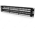 NewYork Cables® Blank Keystone/Patch Panel Network Patch Panel for Data Centers, Offices, and Server Rooms (Unloaded, 48 Port Patch Pannel Unloaded)