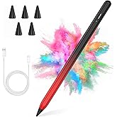 Stylus Pen for iPad 2018-2023 with Palm Rejection, Active Pencil for iPad 10th/9th/8th/7th/6th Gen, for iPad Pro 11/12.9 inch, for iPad Air 5th/4th/3th Gen, for iPad mini 6th/5th Gen (Black and Red)