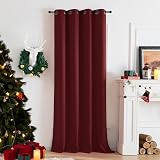 Deconovo Energy Saving Blackout Curtain 55 x 96 Red 1 Panel Eyelet view 7