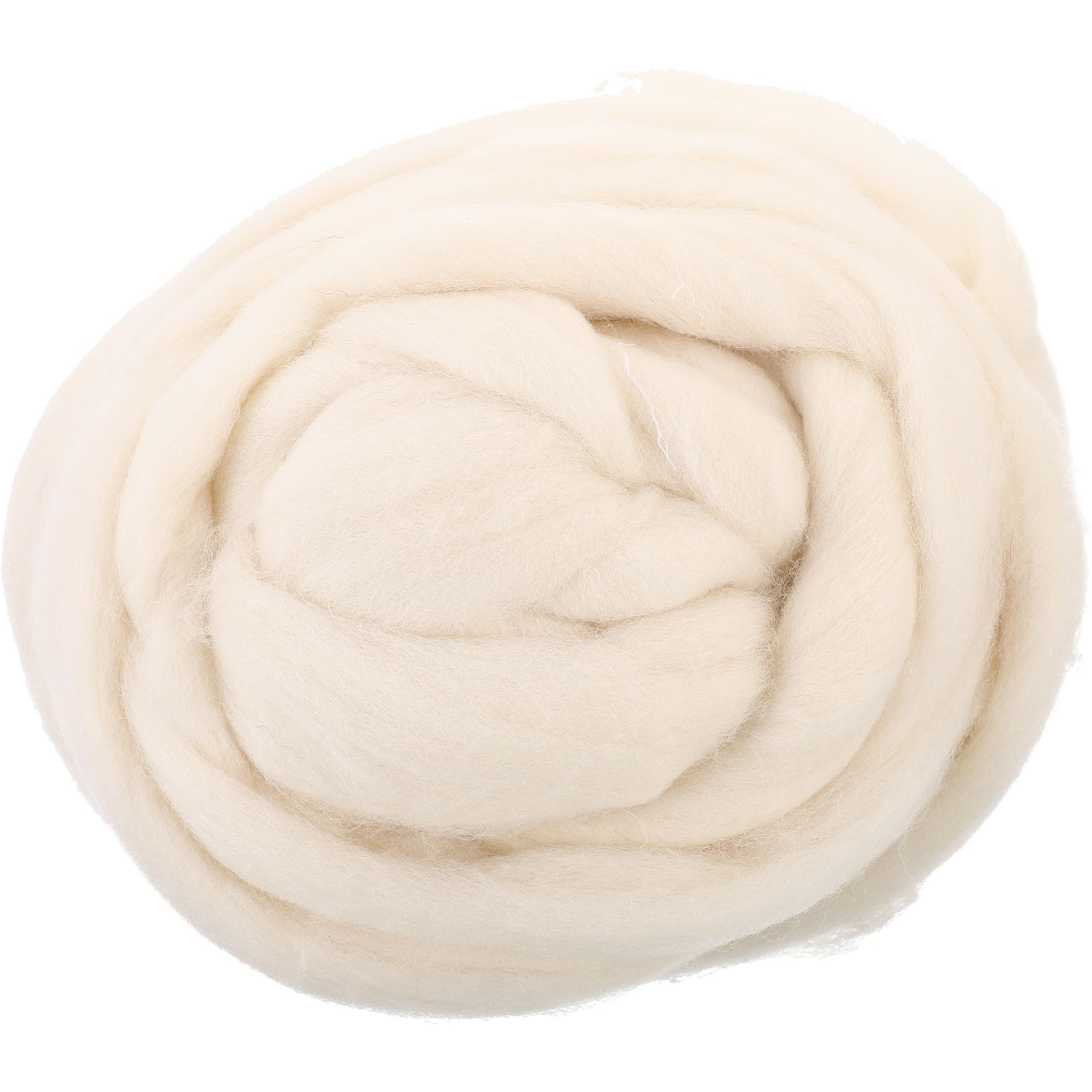 ULTNICE Natural Wool Roving Strips 7.2 Oz Soft Fiber for Needle Felting Spinning DIY Crafts 9.5X7.9X2.8 Inch Wool Felt Material for Art Projects