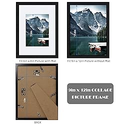 Hongkee 9x12 Black Picture Frames set of 3, Made of
