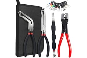 KJYIOY 5pcs Electrical Disconnect Pliers and Connector Separator Tool for Cars, with Hose Clamp Pliers and Terminal Pin Removal Tool Set