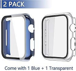 Misxi 2 Pack Hard PC Case with Tempered Glass