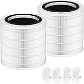2 Pack H7126 True HEPA Filter Compatible with GoveeLife Mini Air Purifier, 3-in-1 H13 True HEPA Filters H7126-RF for Govee Air Purif-ier, 4 Extra Pre-Filters