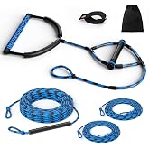 75FT Wakeboard Rope and Handle, 4 Sections Adjustable Water Ski Ropes for Water Skiing, Floating Wakeboard Tow Rope Watersport Lines for Waterskiing, Wakeboarding, Kneeboarding