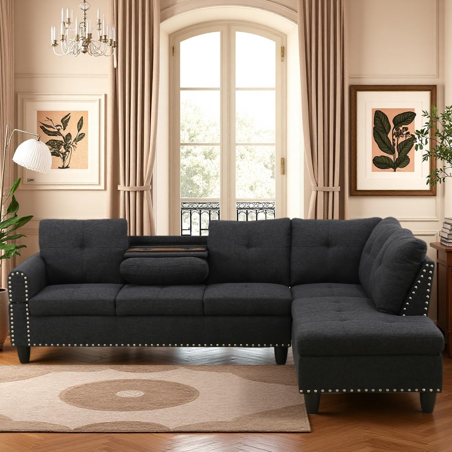 Photo 1 of *Partial Set*
GlasFlength L Shaped Couch, Modular Sectional Sofa with Chaise, Modern Modular Sofas Furniture Sofa Couches for Living Room/Apartment/Office/Bedroom, Black Grey.  PARTIAL SET ONE OF THREE.