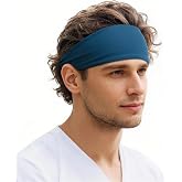 Beister Sports Headbands Men & Women, Premium Sweat Wicking Workout Headband for Men, Wide Non-Slip Elastic Sweat Bands for Running, Gym Exercise, Cycling, Yoga, Soccer, Football, Basketball